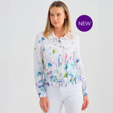 25784 - Linen Bomber Jacket 'Misty Blossom by Majella LeBlanc'