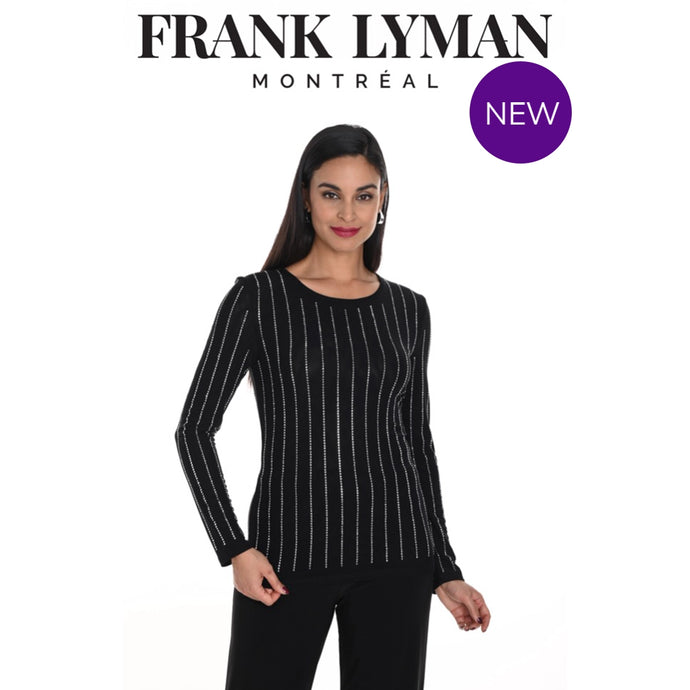 249403U - Striped Diamanté Detail Top