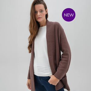 6391 - Long Ribbed Pocket Cardi