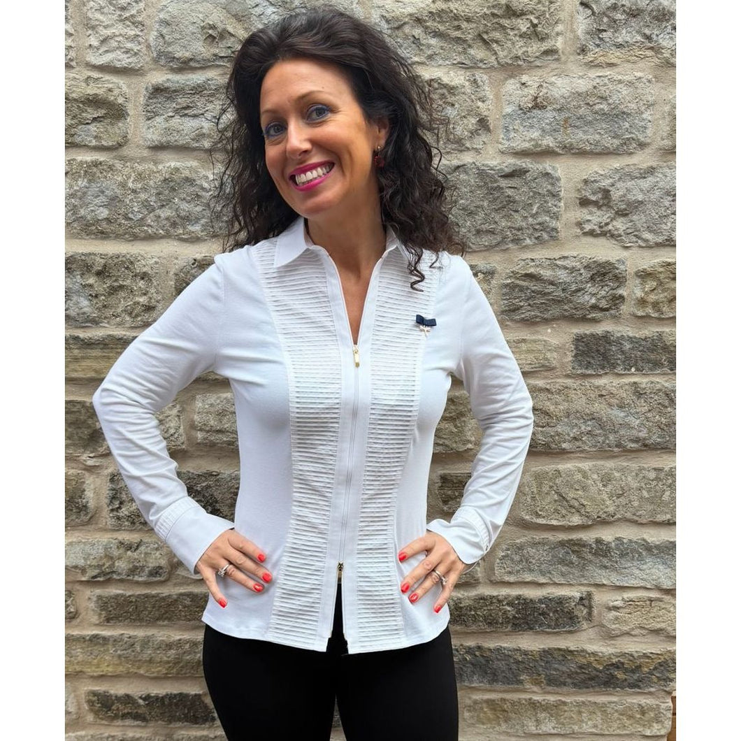 Amaia - Dual Zip Pleated Shirt