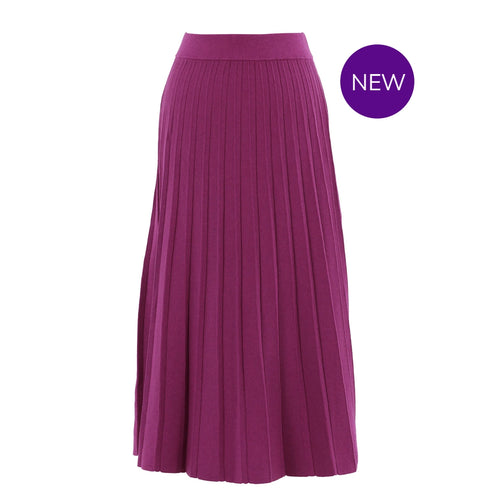 7176 - Fuchsia Pleated Skirt