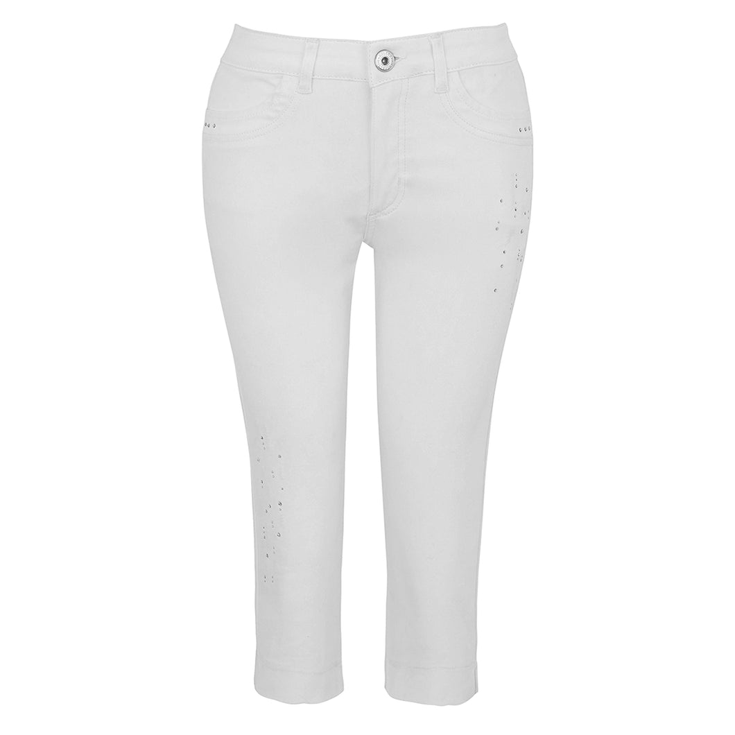 25193 - Diamanté Detail Capri Pants