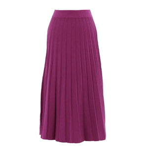 7176 - Fuchsia Pleated Skirt