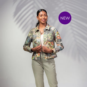 A45508 - Floral & Khaki Reversible Bomber Jacket