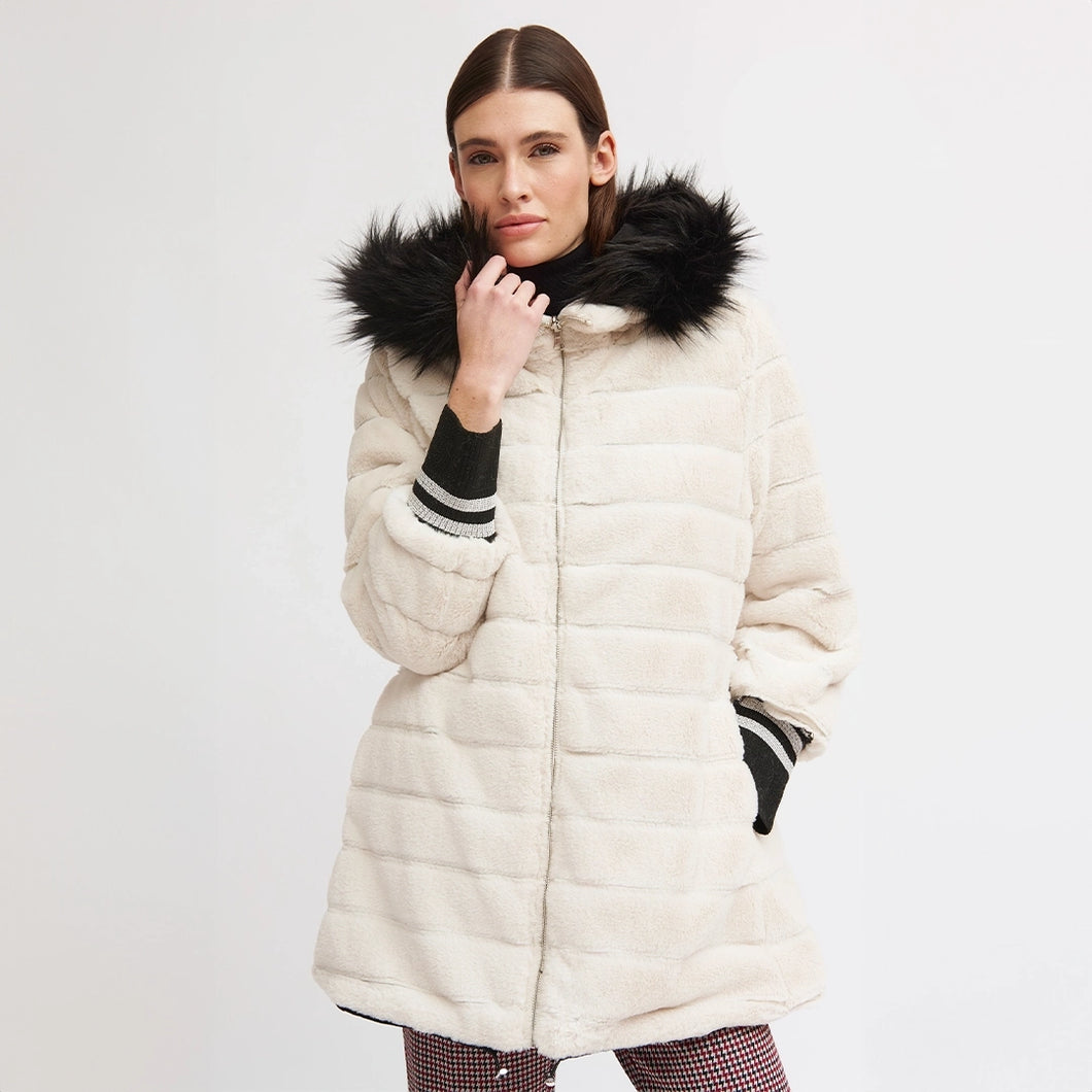 3725602 - 'Caleo' Reversible Fur Trim Coat