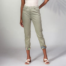 A45509 - Floral & Khaki Reversible Jeans