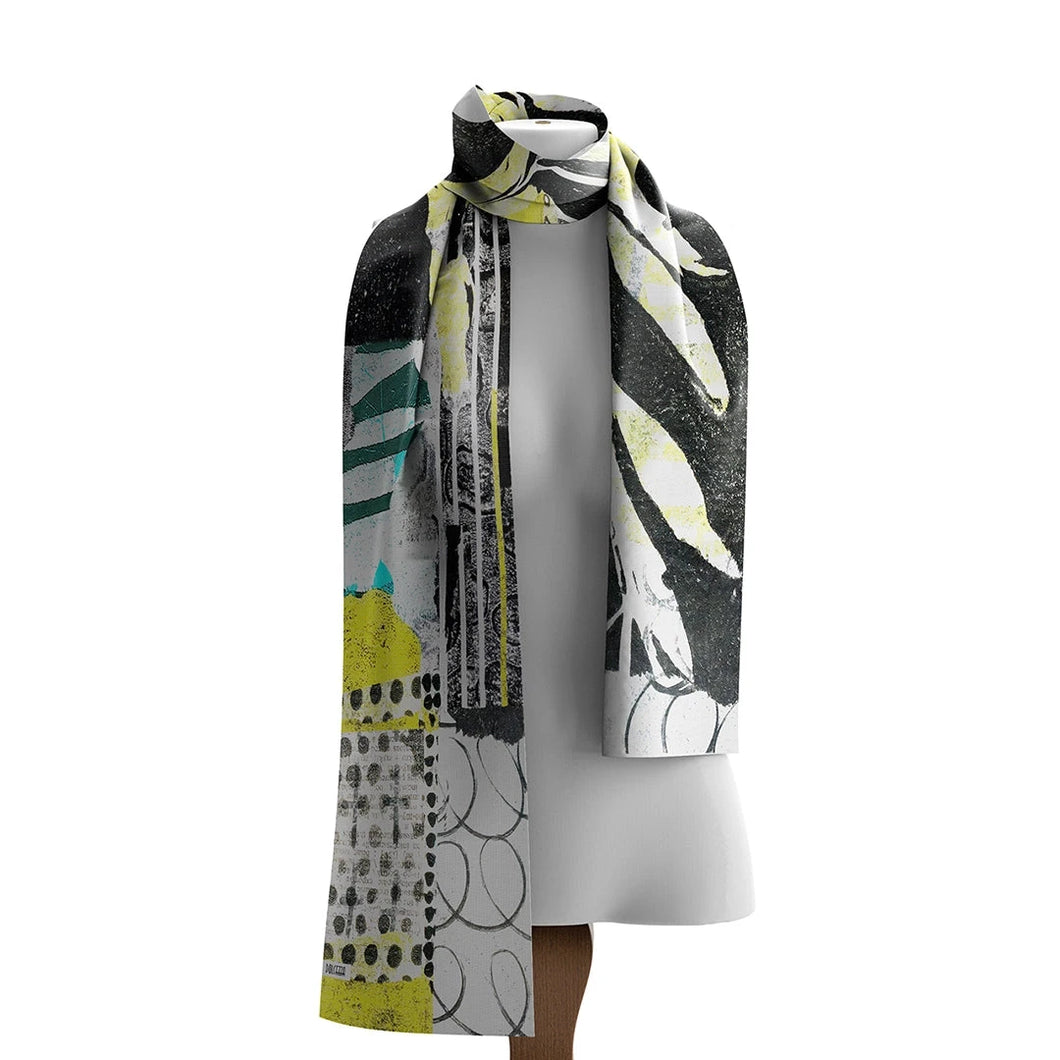 74902- Scarf 'Mono Leaf by Sheree Burlington'