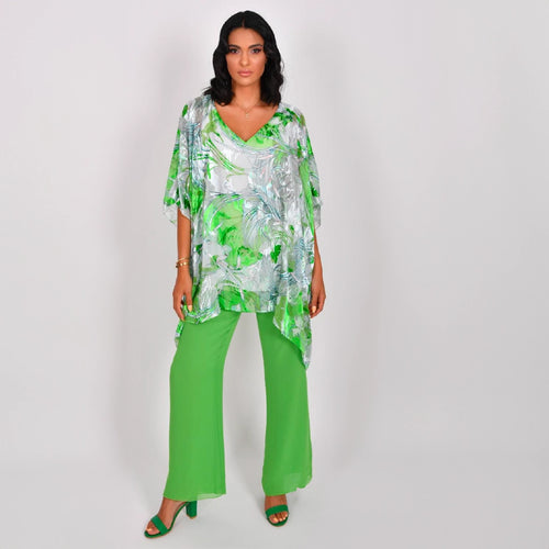 2975 - Floaty Orchid V-Neck Silk Top