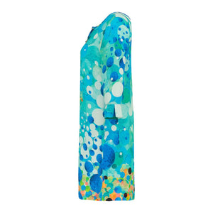 24624 - Neck Tie Loose Dress 'Big Angel Fish Mosaic by Sharon Cummings'