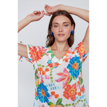 2613085 - Flower Tie-Sleeve Top - Pennita