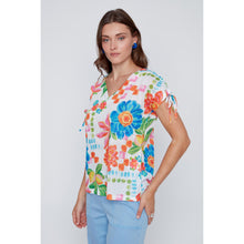 2613085 - Flower Tie-Sleeve Top - Pennita