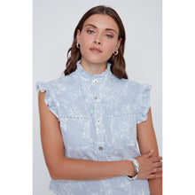 2614002 - Stripe Print Sleeveless Buttoned Top - Pennita