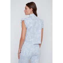 2614002 - Stripe Print Sleeveless Buttoned Top - Pennita