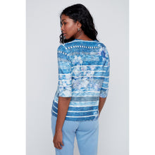 2619054 - Patterned Stripe Long Sleeve Top - Pennita