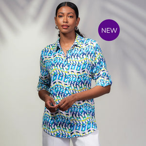 A45292 - Abstract Wave Blouse