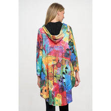 GR6923 - Crinkle Rainbow Hooded Button Jacket