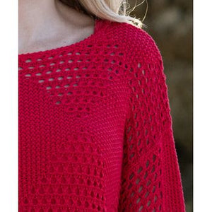 6915 - Crochet Long Sleeve Two Piece Top