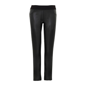 73115 - Pleather Front Pull On Pants