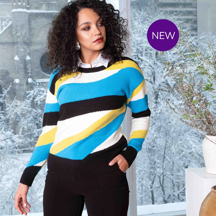 A44001 - Multi Stripe Wave Sweater