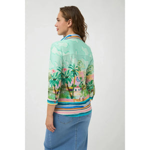 Xenia - Caribbean Beach Print Shirt