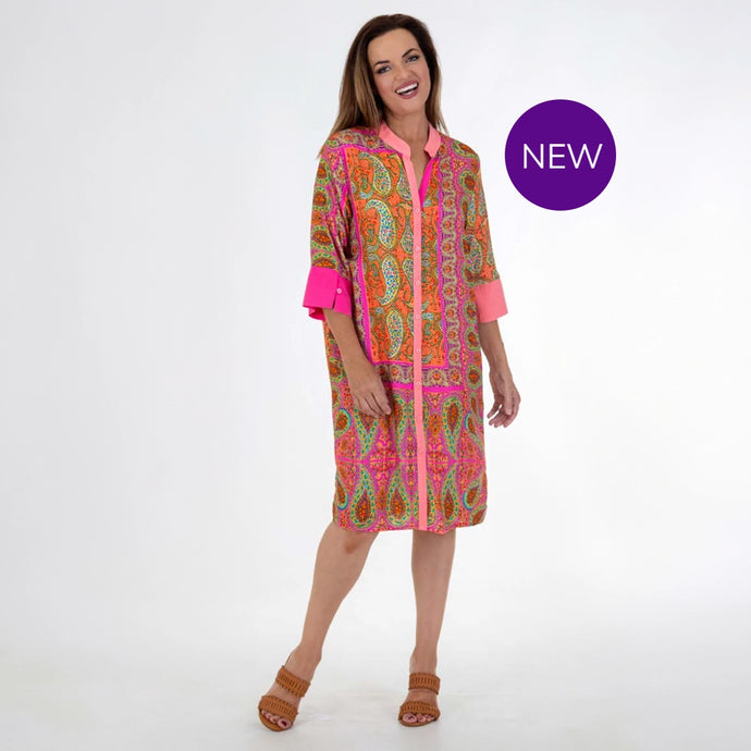 MS1287 - Summer Paisley Button Through Dress