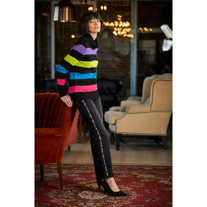 EW33061 - Stripe Cable Knit Sweater