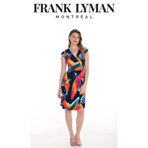 256388 - Abstract Print Cross-Over Dress