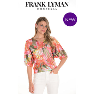 251520 - Floral Batwing Top with Cut Out Details