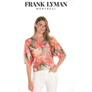 251520 - Floral Batwing Top with Cut Out Details