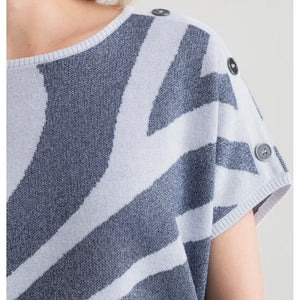 7876 - Metallic Animal Pattern Top