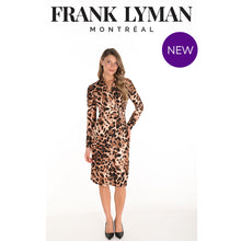 253441 - Animal Print Long Sleeve Cross-Over Dress