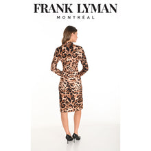 253441 - Animal Print Long Sleeve Cross-Over Dress