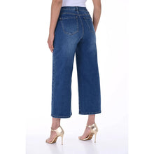 246242U - Denim Culotte Jean with Gold Button Detail