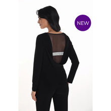 254025 - Diamanté Cowl Mesh Back Top