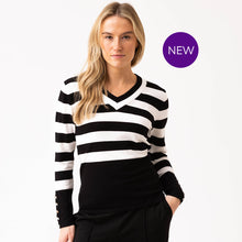 8018 - V-Neck Stripe Top