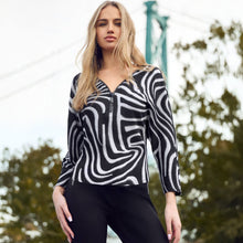 253177 - Animal Print Batwing Sparkle Zip Top