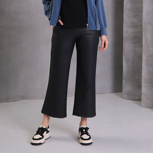 5163-22 - Pleather Wide Leg Pants