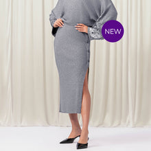 EW35124 - Long Ribbed Button Side Skirt