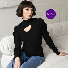 EW35026 - Key Hole Top with Gathered Shoulder Details
