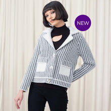 EW35025 - Dog Tooth Buttoned Jacket