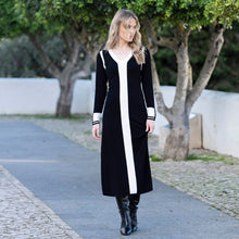 8019 - V-Neck Knitted Dress