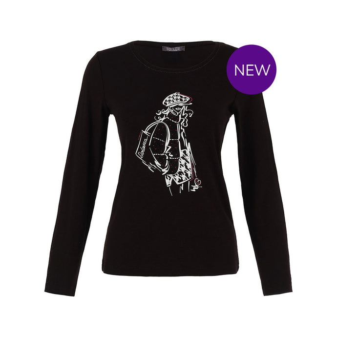75100 - Long Sleeve Sparkle Icon Top