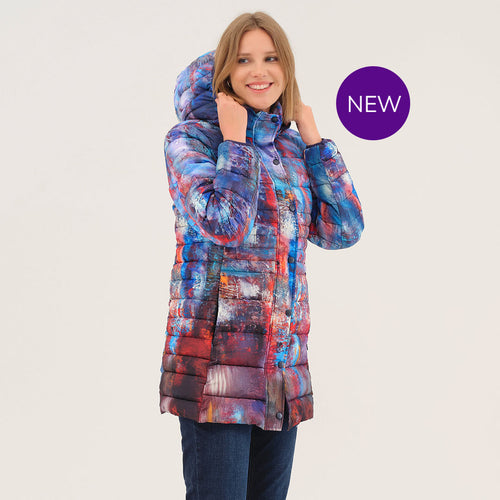 75843 - Quilted Coat with Detachable Hood ‘The Blue City by Annette Schmucker’