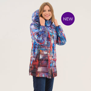 75843 - Quilted Coat with Detachable Hood ‘The Blue City by Annette Schmucker’