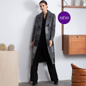 A46188 - Patchwork Double Breasted Coat