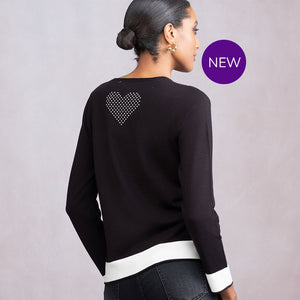 A46352 - Spotty Heart Detail Sweater