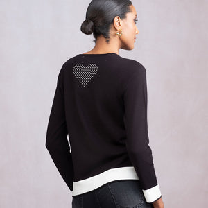 A46352 - Spotty Heart Detail Sweater