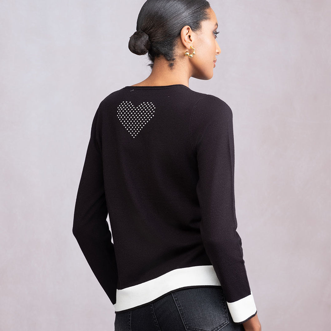 A46352 - Spotty Heart Detail Sweater