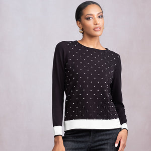 A46352 - Spotty Heart Detail Sweater