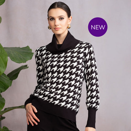 A46387 - Super Check Cowl Neck Top